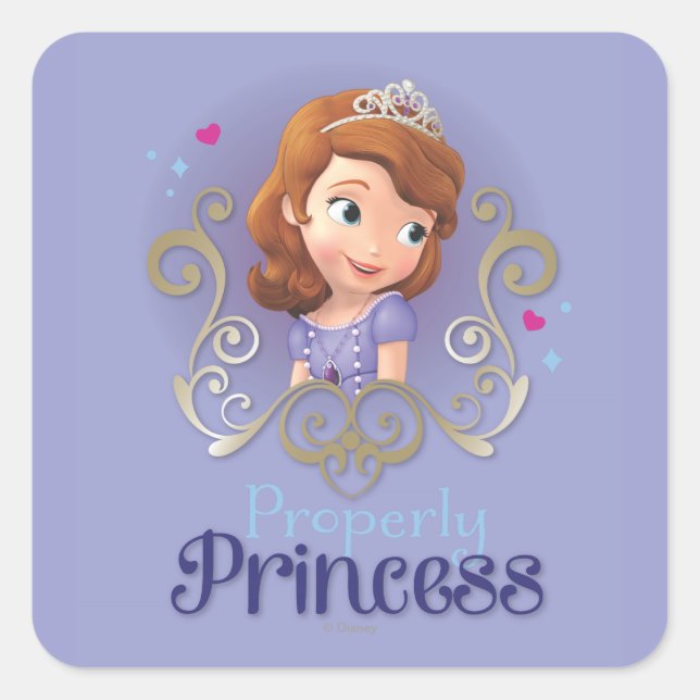 Sofia: Properly Princess Square Sticker (Front)