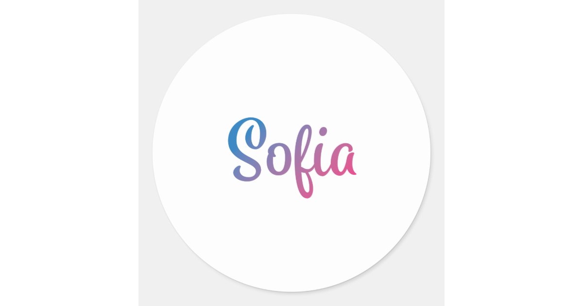 Sofia Stylish Cursive Classic Round Sticker | Zazzle