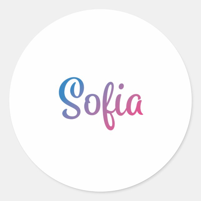 Sofia Stylish Cursive Classic Round Sticker (Front)
