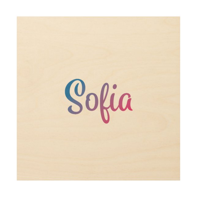 Sofia Stylish Cursive Wood Wall Decor (Front)