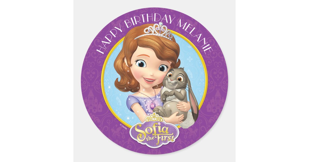 Sofia The First Birthday Classic Round Sticker Zazzle Com