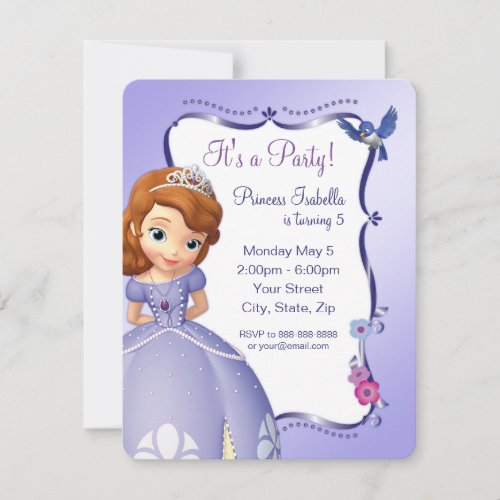 Sofia the First Birthday Invitation