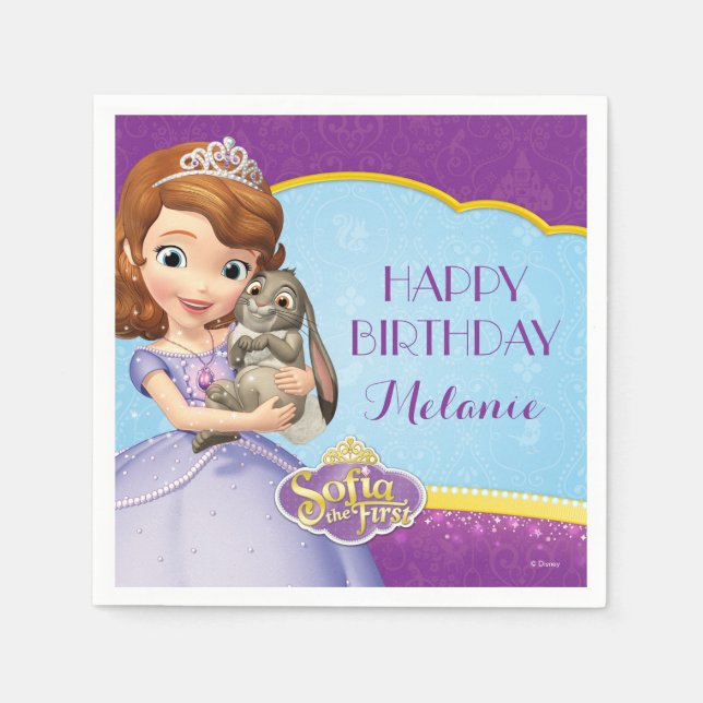 Sofia the First Birthday Paper Napkins (Front)