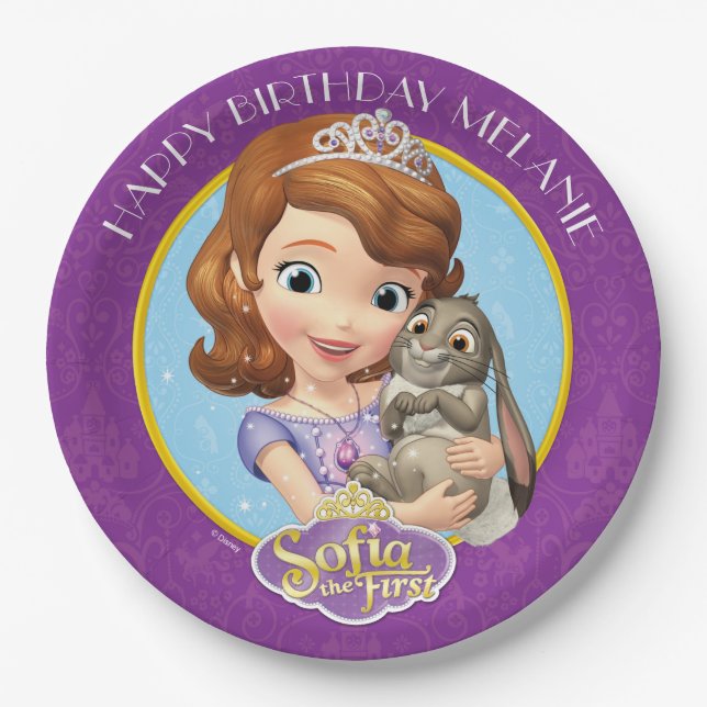 Sofia the First Birthday Paper Plates (Front)