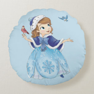 Sofia the First   Sofia The First With Friends Round Pillow