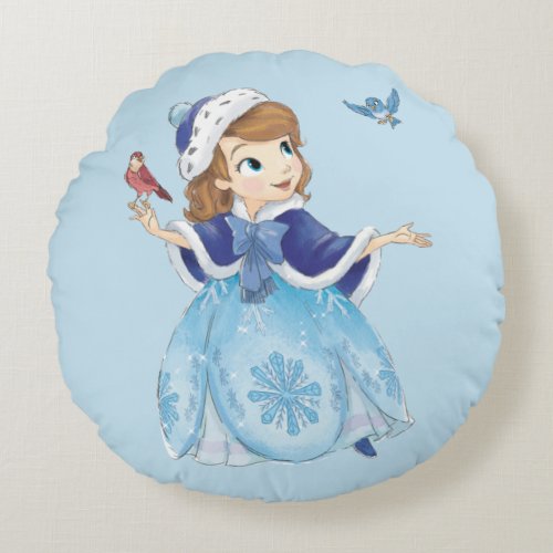 Sofia the First  Sofia The First With Friends Round Pillow