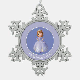 Sofia The First   Standing Add Your Name Snowflake Pewter Christmas Ornament