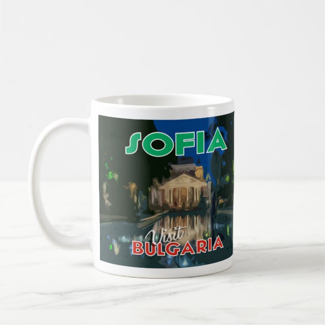 Sofia, Visit Bulgaria I Love Coffee Mug (Left)