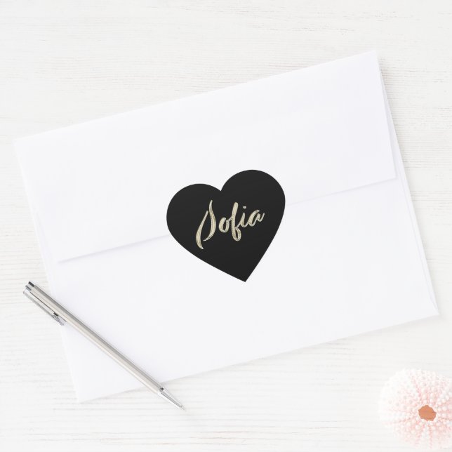 Sofia white gold Handwriting Sticker Heart (Envelope)
