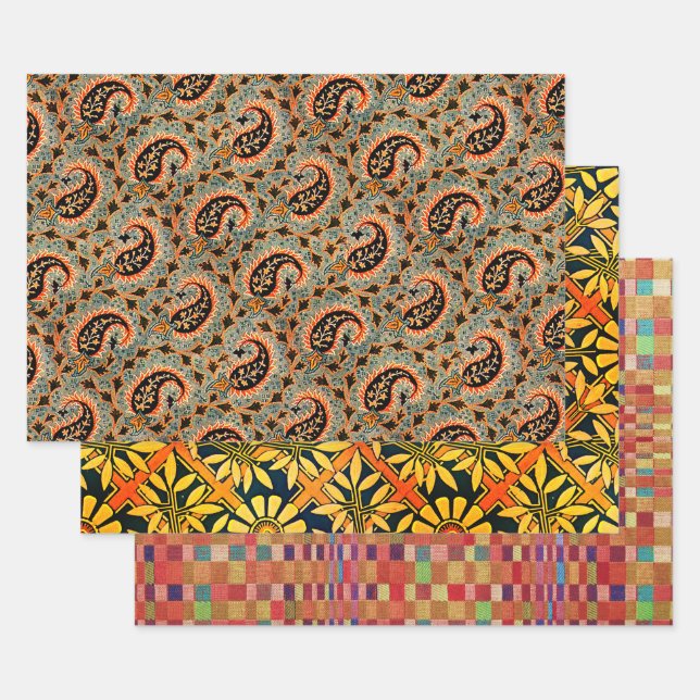 Sofia, Zinnias and Taos Shift Wrapping Paper Sheets (Set)