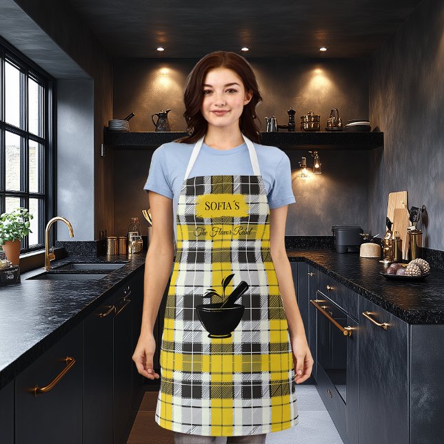 Sofia's Flavor Rebel Plaid Apron with Mortar Motif (Creator Uploaded)