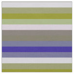 Soft 70s Avocado &amp; Lilac Stripe Pattern Fabric