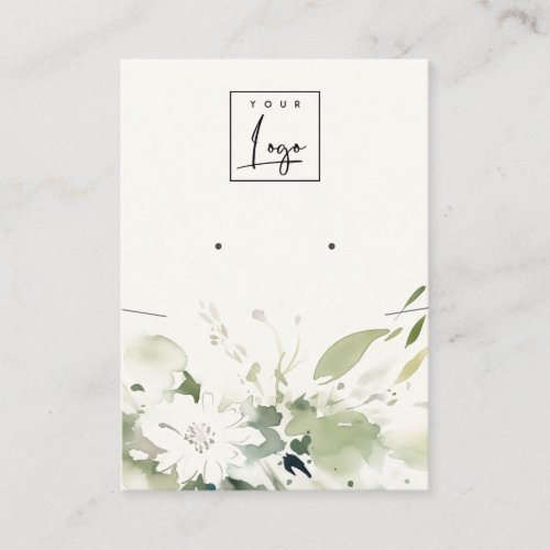 Soft Abstract Floral Necklace Earring Logo Display Business Card