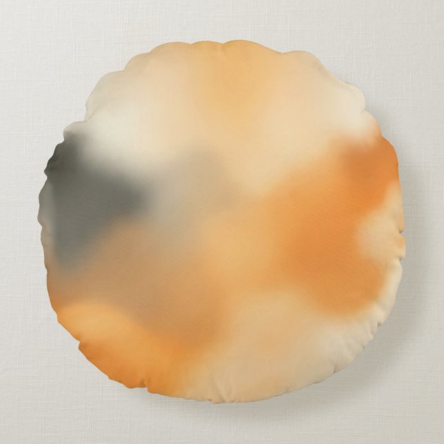 Soft Abstract Glow Blurry Art Round Pillow (Front)