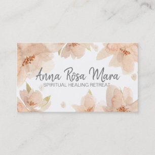 *~* Soft Abstract Modern Floral Watercolor Business Card
