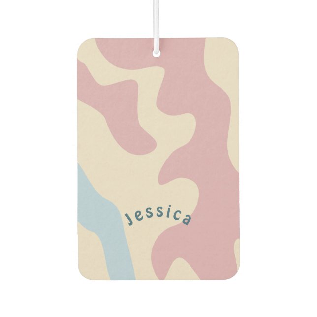 Soft Abstract Organic Shaped Personalized Name Air Freshener (Front)