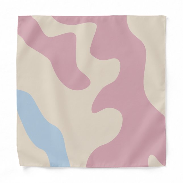Soft Abstract Organic Shaped Personalized Name Bandana (Front)