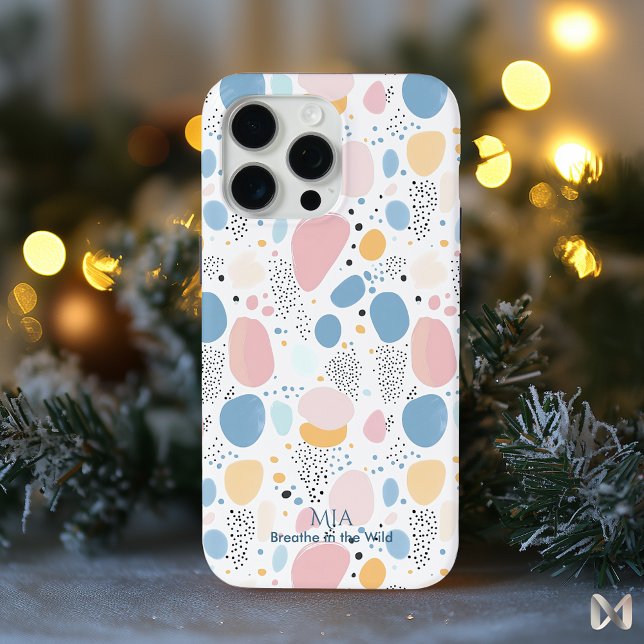 Soft Abstract Pastel Pebble Pattern Case-Mate iPhone Case (Creator Uploaded)