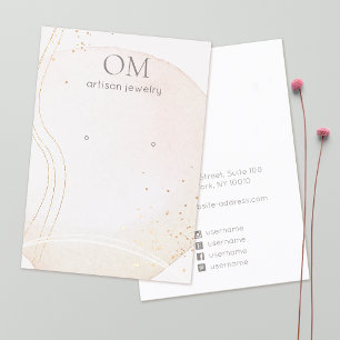 Soft Abstract Watercolor  Earring Display Holder Business Card