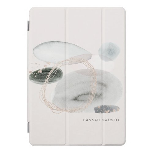 Soft Abstract Watercolor Shapes Personalized  iPad Pro Cover