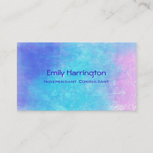 Soft Abstract Watercolors in Pink Purple and Blue Business Card