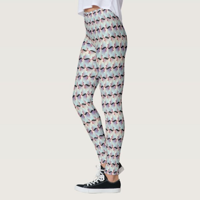 Soft Abstract Wave Pattern Design 1307 Leggings (Left)