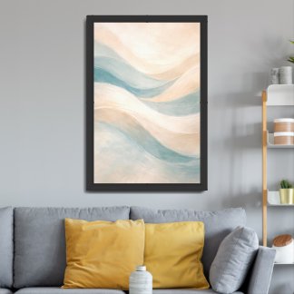 Soft Abstract Waves Minimal Pastel Wall Art