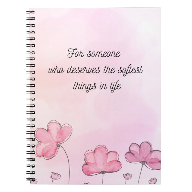 Soft Aesthetic Floral Notebook Cute Journal (Front)