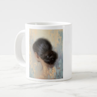 Soft Aesthetic Woman Hair Bun Giant Coffee Mug