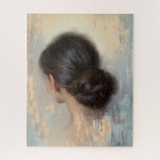 Soft Aesthetic Woman Hair Bun Jigsaw Puzzle