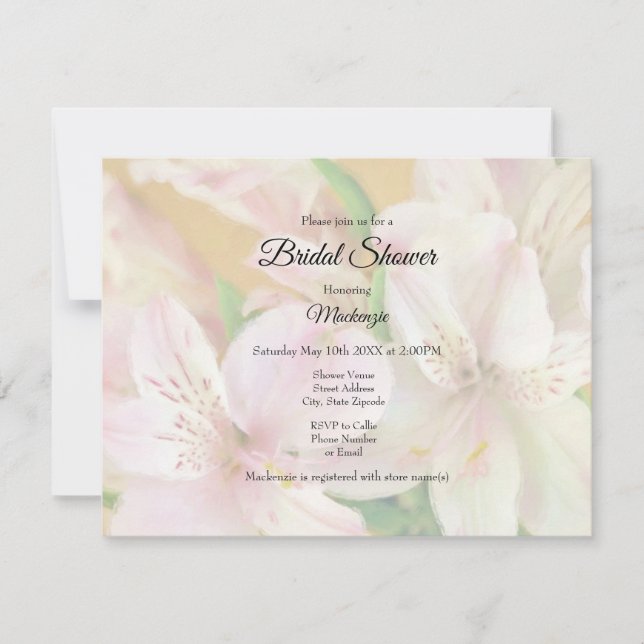 Soft Alstromeria Painting Invitation (Front)