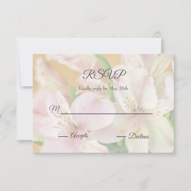 Soft Alstromeria Painting RSVP Card (Front)