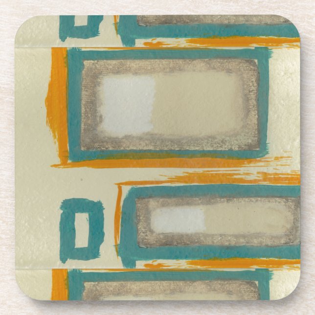 Soft And Bold Rothko Inspired Abstract Drink Coaster (Front)