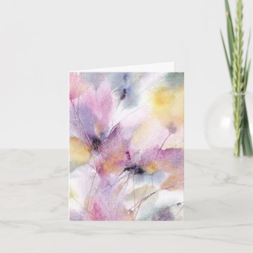 Soft and Colorful Floral Blank Note Card