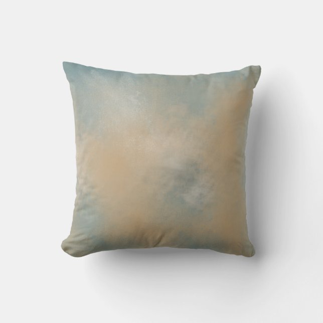 Soft and Dreamy Blue and Gold | Throw Pillow (Front)