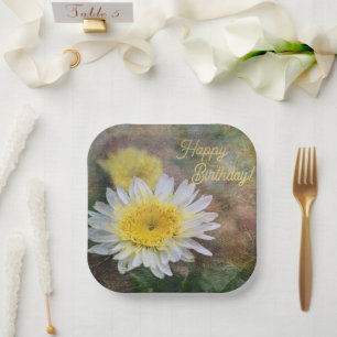 Soft and Dreamy Daisy Birthday Paper Plates