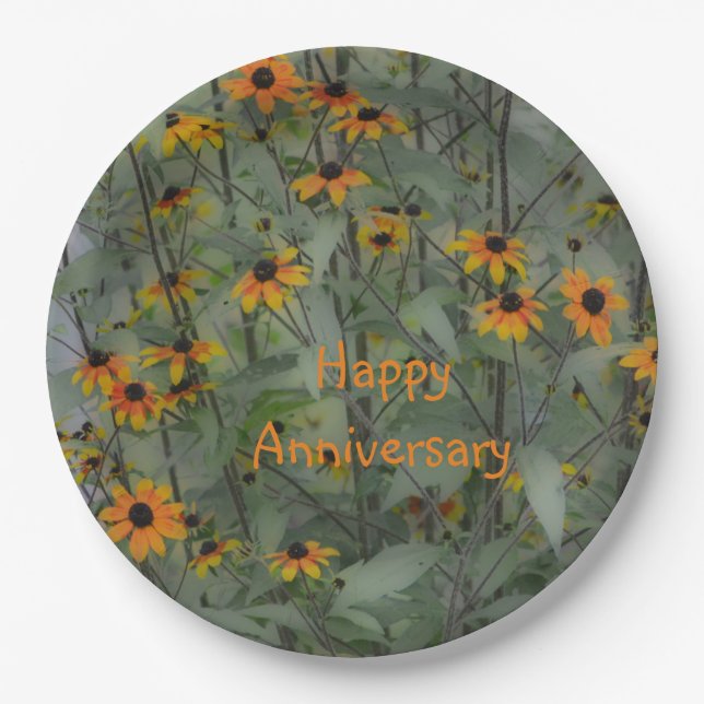 Soft and Dreamy Happy Anniversary Paper Plates (Front)