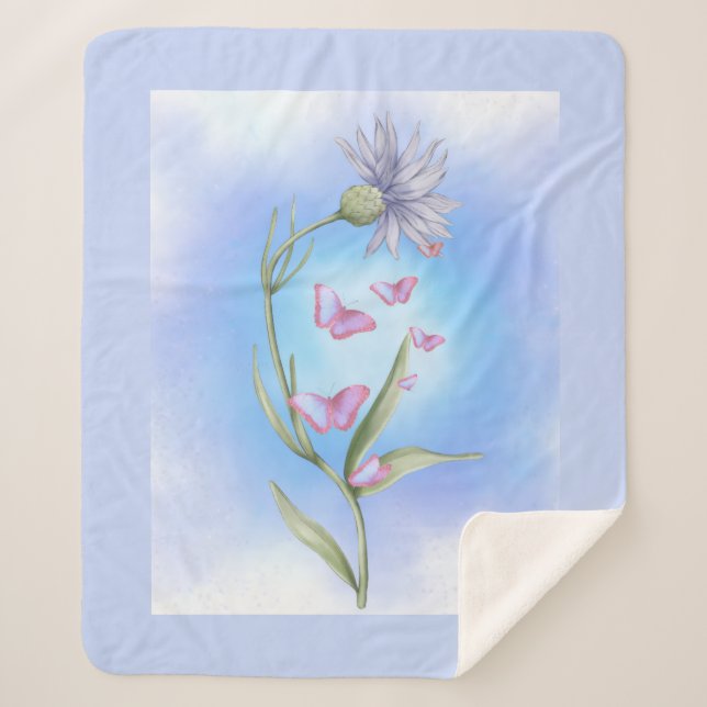 Soft and harmonious lines sherpa blanket (Front)