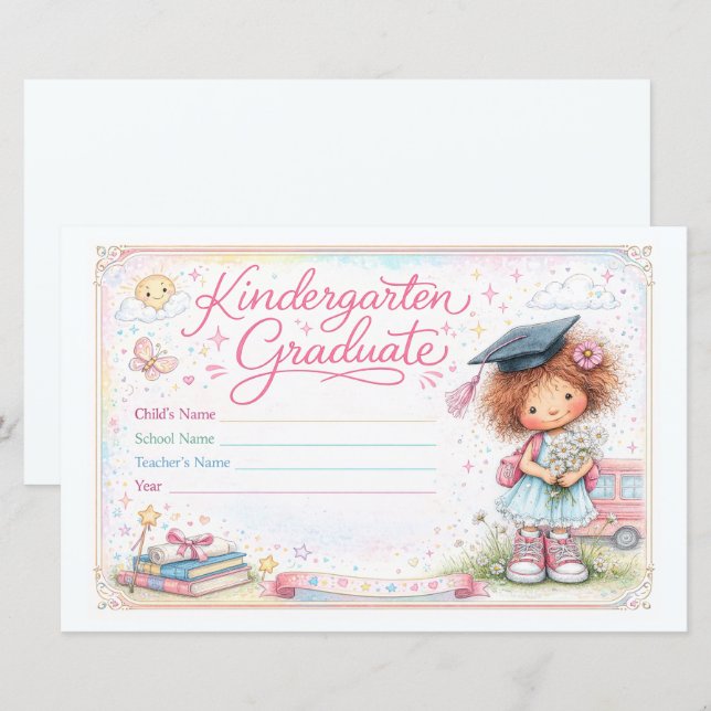Soft and Playful Kindergarten Milestone Template (Front/Back)