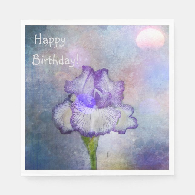 Soft and Pretty Iris Napkins (Front)