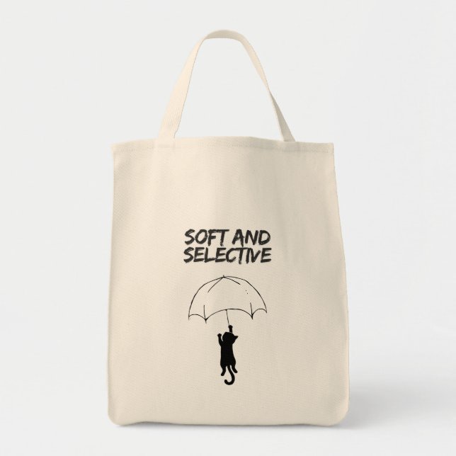 Soft and Selective - Cat Tote Bag Editable Quote (Front)