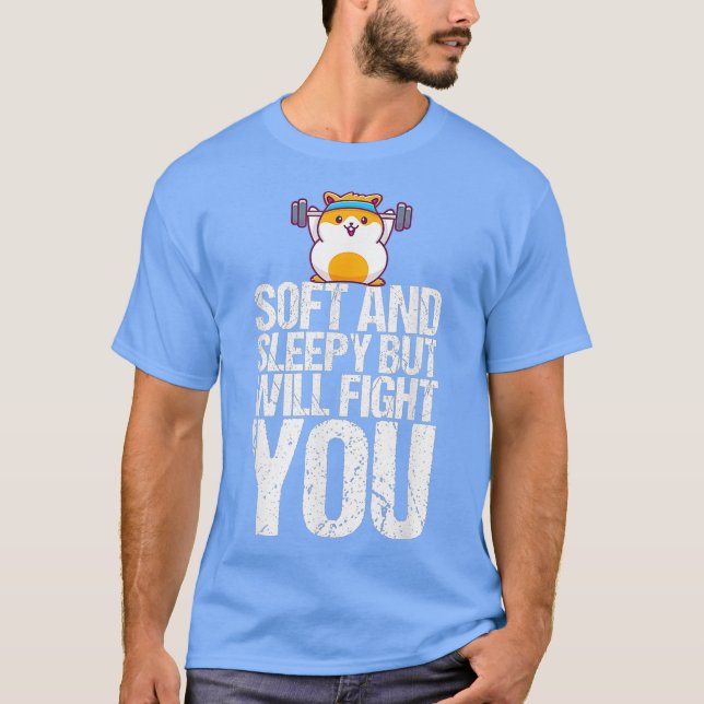 Soft And Sleepy But Will Fight You Gift Funny T-Shirt (Front)