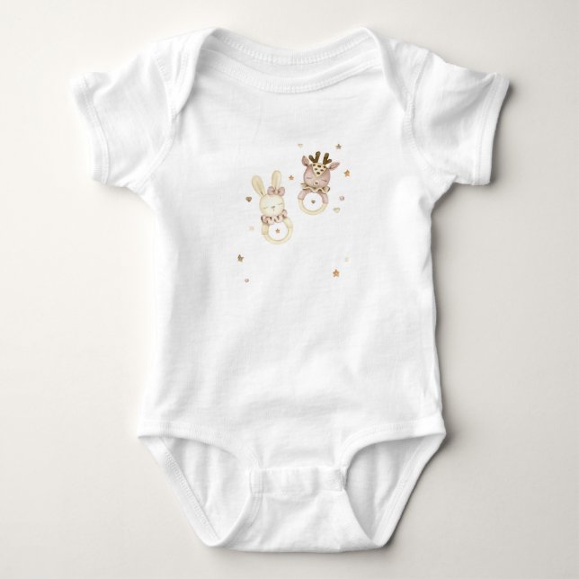 Soft and Sweet Friends Baby Bodysuit (Front)