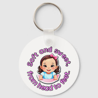 Soft And Sweet From Head To Feet Baby Clothes. Keychain