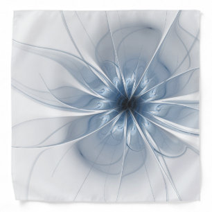 Soft and tenderness blue fractal fantasy flower bandana