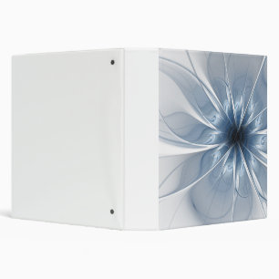 Soft and tenderness blue fractal fantasy flower cu 3 ring binder