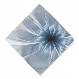 Soft and tenderness blue fractal fantasy flower cu bandana