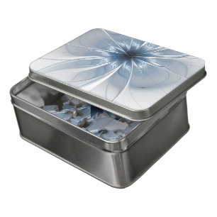 Soft and tenderness blue fractal fantasy flower cu jigsaw puzzle