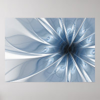 Soft and tenderness blue fractal fantasy flower cu