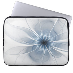 Soft and tenderness blue fractal fantasy flower  laptop sleeve